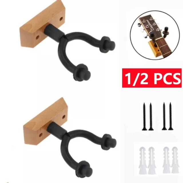 1/2 Pack Guitar Hanger Stand Holder Hooks Display Wall Mount Heavy Duty Lot  New