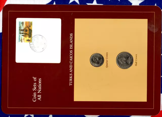 Coin Sets of All Nations Turks & Caicos UNC 1/2 & 1/4 Crown 1981 6DEC1983