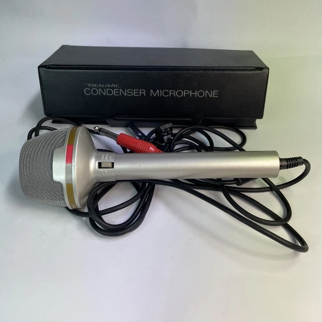 VINTAGE REALISTIC DUAL PATTERN ELECTRET CONDENSER STEREO MICROPHONE No