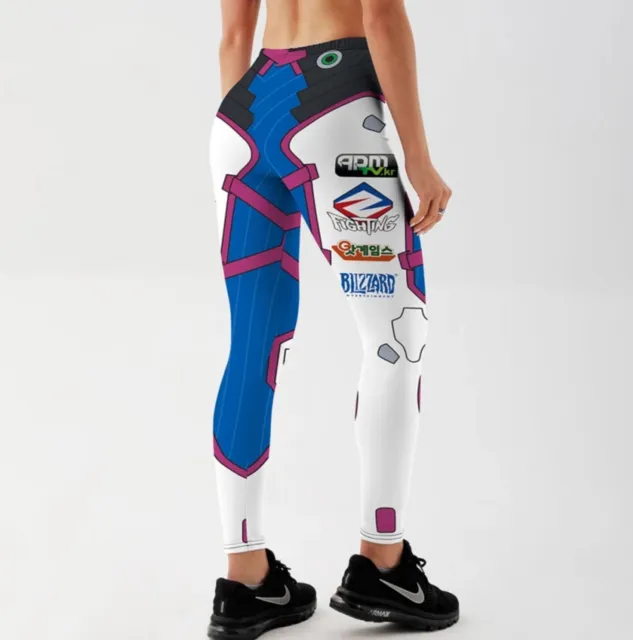 Leggings Donna Ragazze Pantaloni Sport Yoga Digitale Stampato in 3D D. VA Giochi Robot