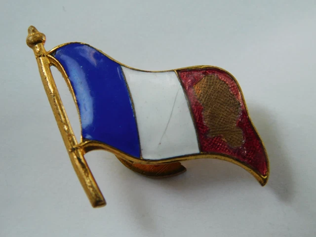 Broche Ancienne En Forme De Tour Eiffel Émaillée Bleu Blanc Rouge - Déco Pin's Vintage