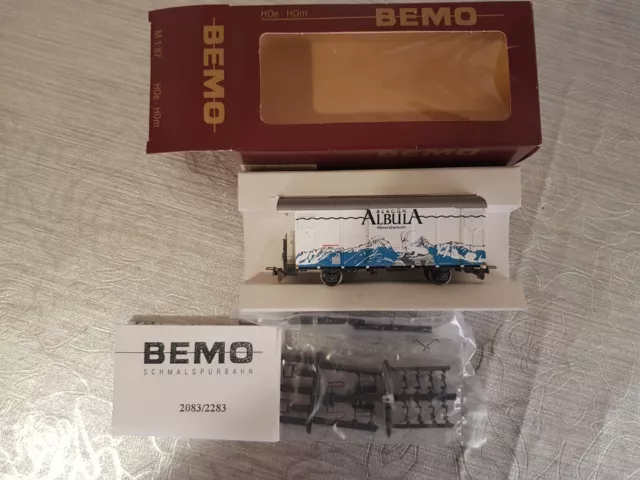 BEMO 2283 125 SCALA H0m 1/87 CARRO 2 ASSI RhB Gbk-v 5605 ALBULAWASSER