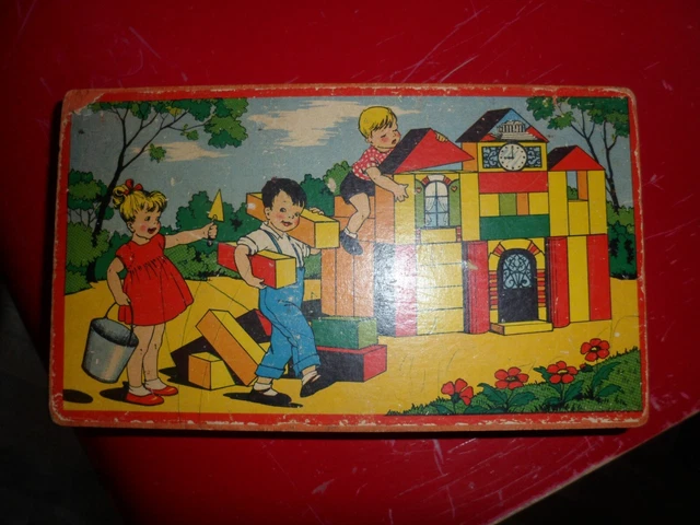 ancien jeu "constructions" 72 pièces en bois