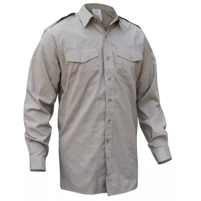 Surplus Shirt British Army Short Long Sleeve Tropical Lightweight Stone Gray