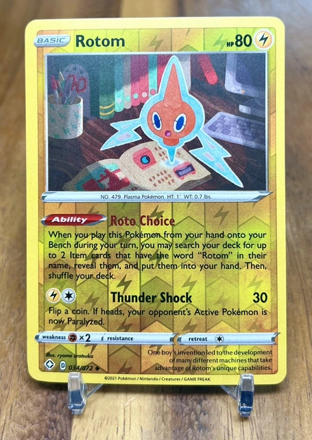 The Rarest Rotom Card CARTE POKEMON HOLO inversée rare Rotom 034/072 Shining Fates neuve ...