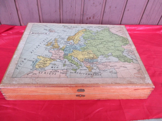 Jeu Ancien 20 Cubes Cartographiques - Mappemonde Charles Verneau Vers 1880