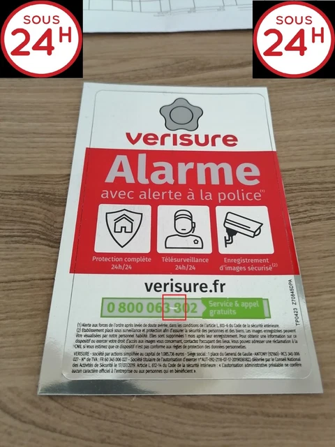 7 Autocollants Verisure 2026 - Alarme Sécurité - Neufs Sous Blister