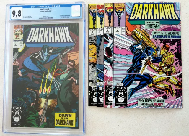 DARKHAWK #s 1-5 (Marvel, 1991) -- #1 CGC 9.8 with WP -- #s 2-5 (NM/NM-MT)