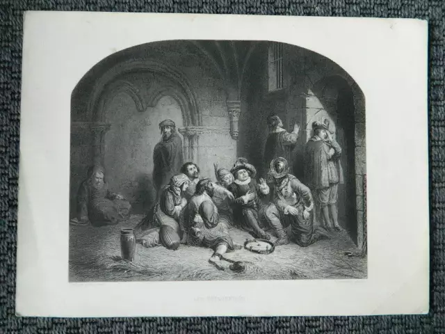 Engraving Print All Captives After Firmin Bouvy Per D.Devachez