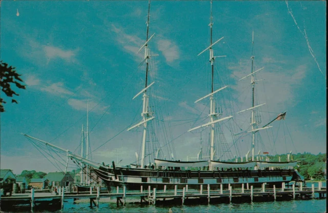 Postcard Whaleship Charles W. Morgan At Mystic Seaport Mystic Connecticut CT
