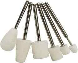 Value Collection 6 Piece, 1/8" Shank Diam, Wool Felt Bob Set Medium Density, ...