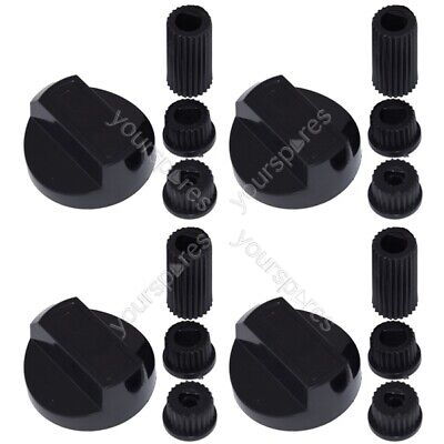 6 x HYGENA UNIVERSALE FORNELLO FORNO GRILL Manopola di controllo e adattatori argento 