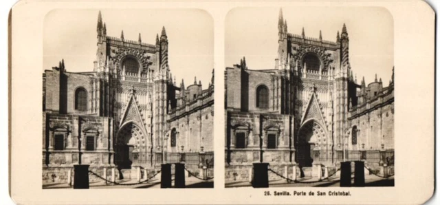 Stereo-Fotografie Fotograf unbekannt, Ansicht Sevilla, Porte de San Cristobal