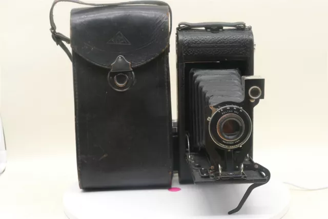 Ansco No. 2C Junior Folding Camera c. 1917-1923 With Case