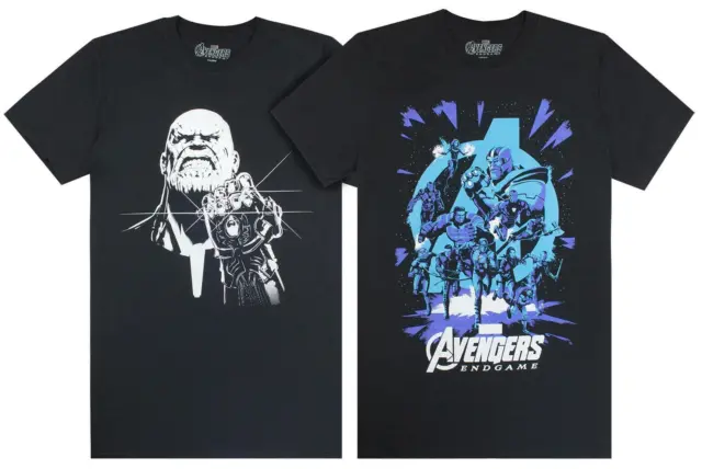 Marvel Avengers End Game Thanos Monochrome Galactic Stampa Mens T-shirt Set