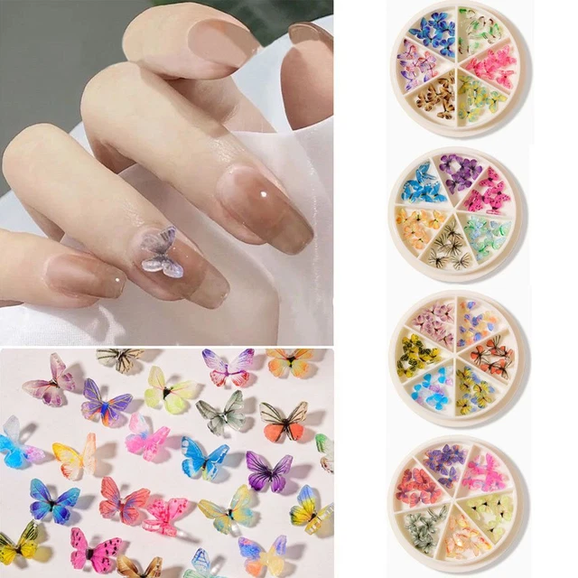 de bricolage Décoration d'ongle Charmes à ongles 3D Strass Mini papillon