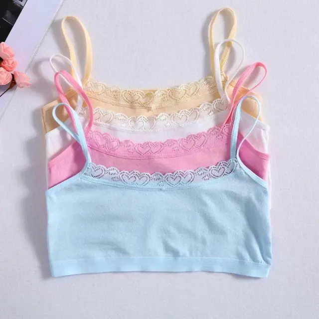 Puberty Girls Lace Dot Cotton Underwear Set Bra Teenage Underwear Small  Breast Bra for Teenage Girls (Color : Lavender, Kid Size : 12)