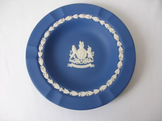 Wedgwood Blue Jasperware Queen Elizabeth Silver Jubilee Plate / Ashtray