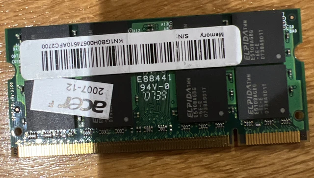 Unifosa GU331G0AJEPN6E2E GDDR2-667 1GB SODIMM Memory RAM 18G10D106-H0 2