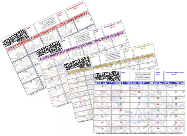 Ultimate Lucky Numbers Fundraising Cards A5 Scratch Raffle Ticket Draw Free Post