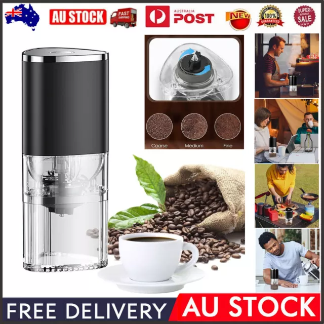 Portable Electric Burr Coffee Grinder Rechargeable Adjustable OneTouch Operation