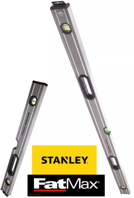 STANLEY FatMax TWIN SET 120cm 4ft & 60cm 2ft Spirit Beam/Box Builder Brick Level