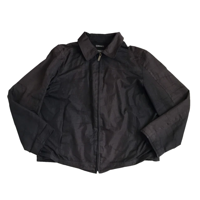 PERRY ELLIS PORTFOLIO Dobby Tech Collared Jacket Black Sz XL