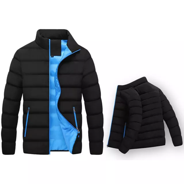 Men's Jacket Outwear Puffer Bubble Down Coat Warm Quilted Zip Up Padded Winter