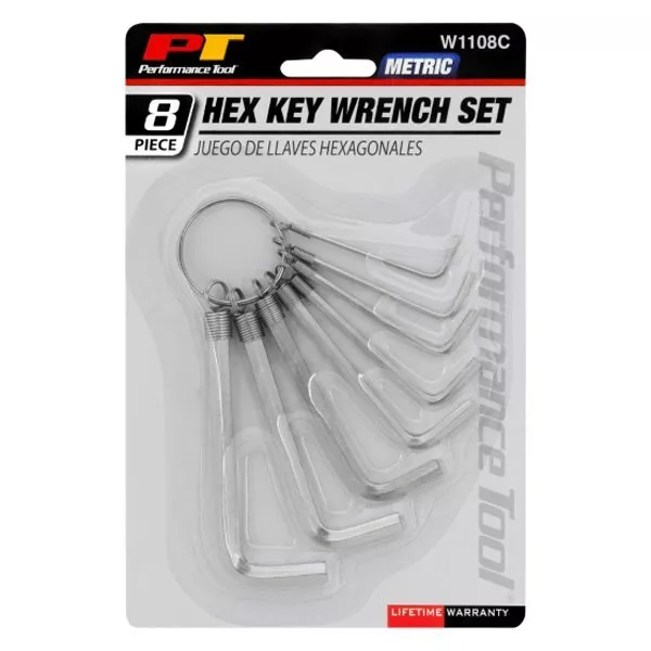 PERFORMANCE TOOL 8 -piece hexagonal key set W1108C