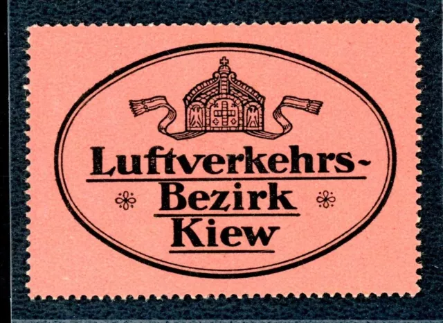 Dt. Besetzung WK II Ukraine Vignette Luftverkehrs-Bezirk Kiew gebraucht #GJ089