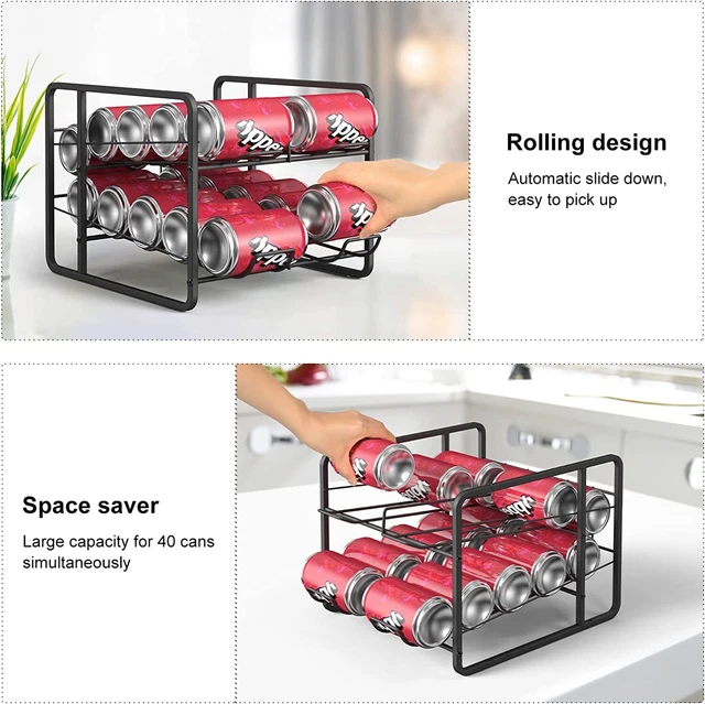 4 TIER CAN Organizer Stackable Soda Can Storage Rack Holder for