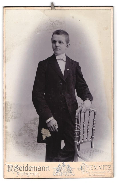 Fotografie R. Seidemann, Chemnitz, Alte Dresdenerstrasse 22, Portrait junger He