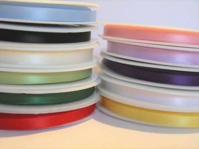 Satin Ribbon 7mm Wide - Choice of Colours