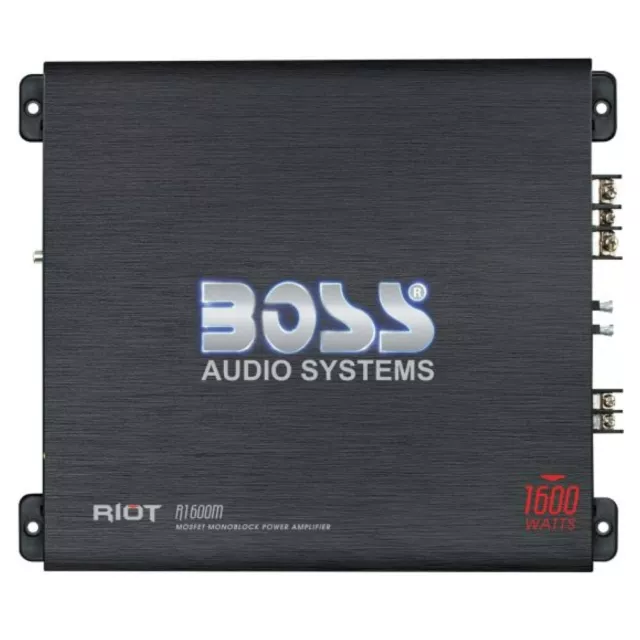 1 Boss Audio Systems Riot R1600M Amplificateur Mono Classe Ab 1 X 1200 Watts RMS