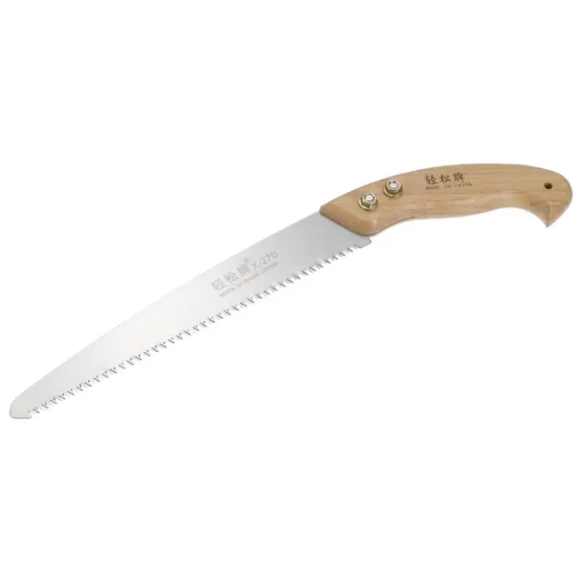 10" Hand Pruning Saw,Straight Blade Wood Handle Double-edge Tooth