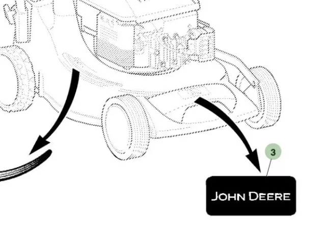 original John Deere Emblem Logo Aufkleber Motorhaube Rasentraktor Gator X D  RSX