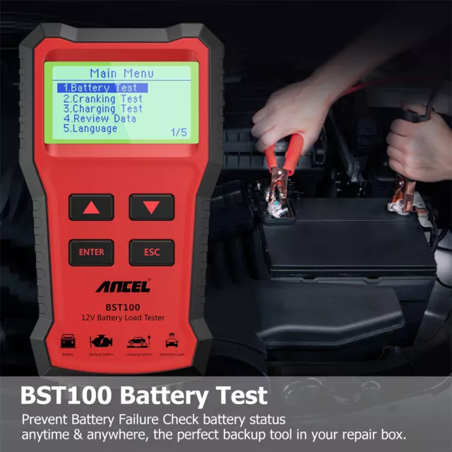 ANCEL 12V Auto Batterietester Digital PKW OBD2 KFZ Diagnosegerät Akku Testgerät 3