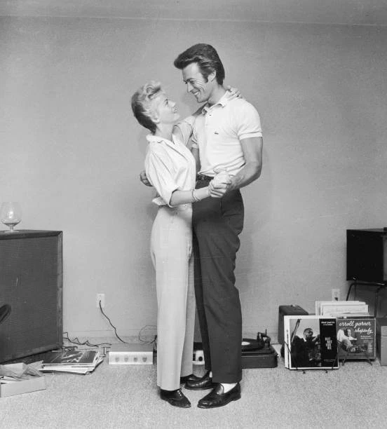 AMERICAN ACTOR CLINT Eastwood and his first wife Maggie dancing 1965