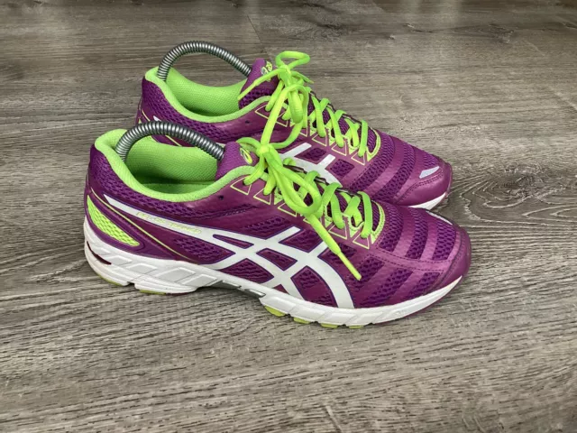 Asics Womens Size 9.5 GEL DS Trainer Purple Lime Lace Up Running Shoes T355N