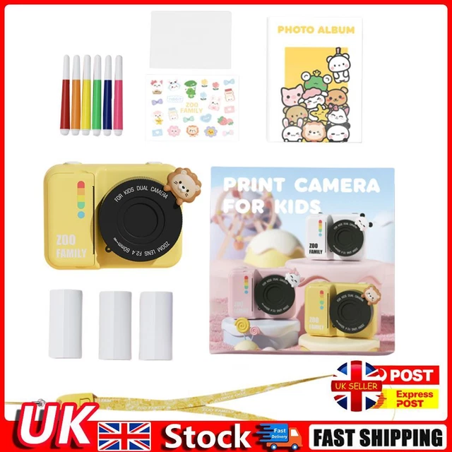 Kids Camera Instant Print WIFI HD Digital Camera 48MP Christmas Gift(Yellow) Hot
