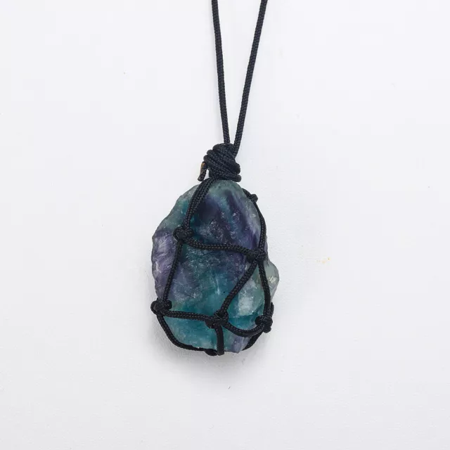 Natural Quartz Crystal Raw Stone Wrap Braid Chakra Healing Reiki Necklace