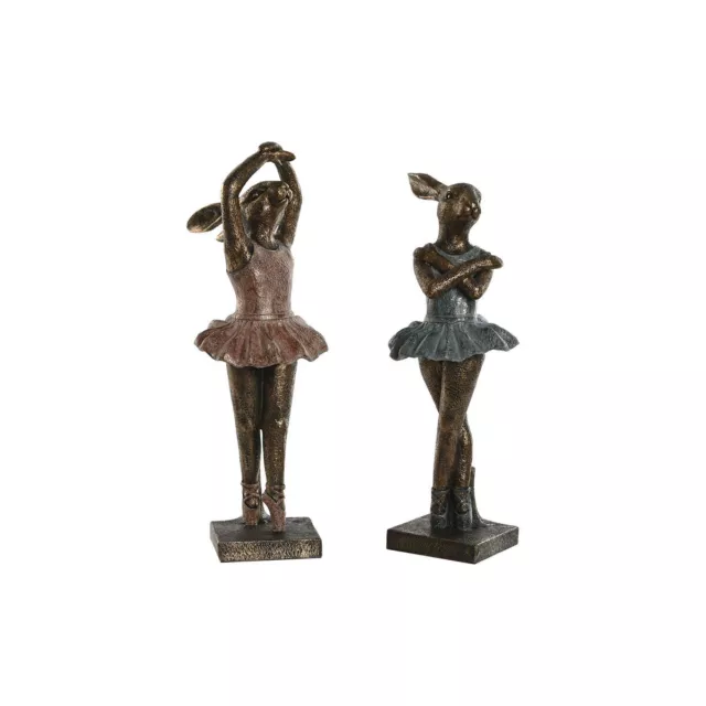 Figura Decorativa Home ESPRIT Azul Rosa Dorado Romántico Bailarina Ballet 13