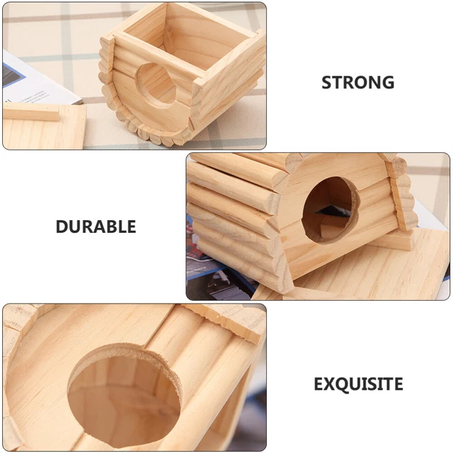 1Pc Holz Hamster Holz Hamster Käfig Chinchilla Nest 3