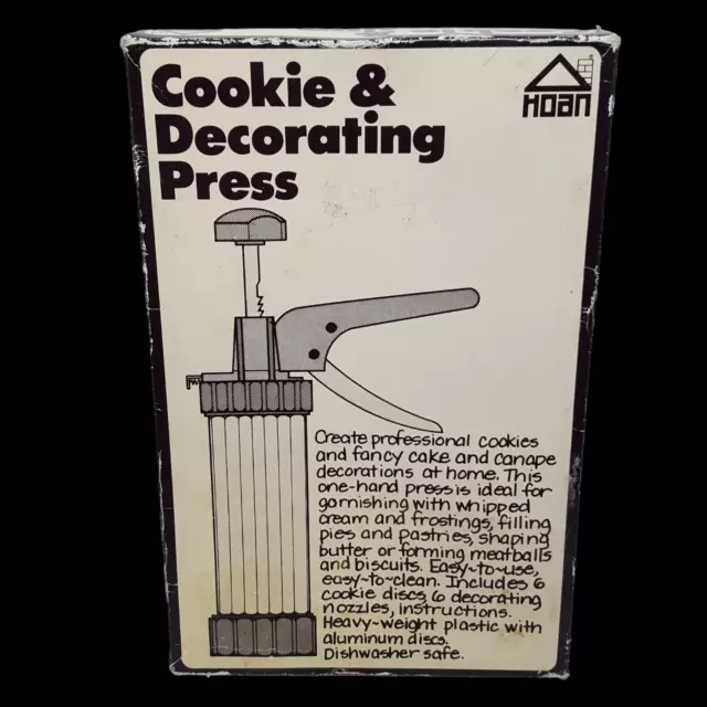 Vintage Hoan Cookie Pastry Decorating Press with Decorating Bags