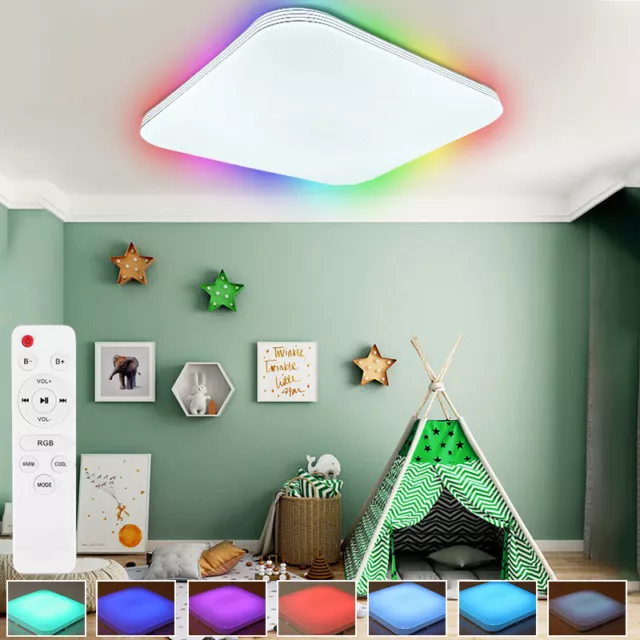 RGB LED Deckenleuchte Sternenhimmel Deckenlampe Dimmbar mit Fernbedienung Lampe