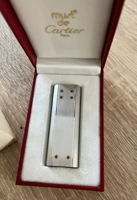 CARTIER accendino tasca ARGENTO vintage OLD LIGHTER BRIQUET -libretto e garanzia 3