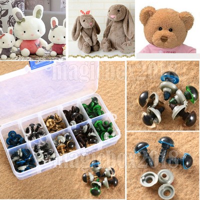 LWXCHE06 Plastic Occhi di Sicurezza con Rondelle Occhi di Sicurezza Glitterati 50 Pezzi Occhi Teddy Bear Occhi Bambola di Plastica DIY Craft Occhi per Bambole Peluche e Orsacchiotto Fai da Te 20mm 