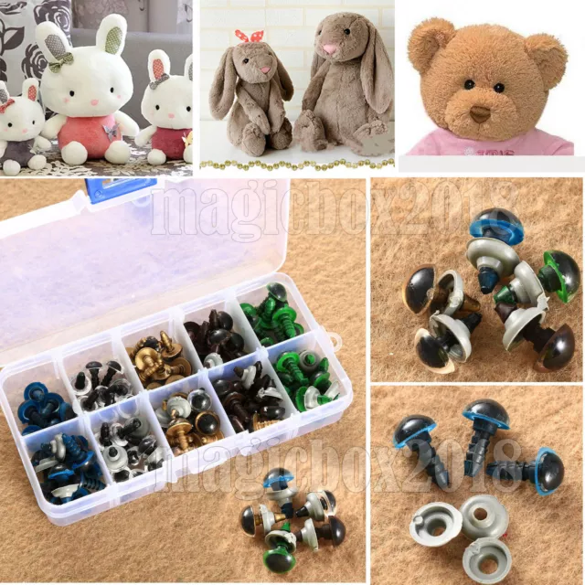 100pcs 5 Mixed Color Plastic Safety Eyes For Teddy Bear Animal Toy Doll Crafts