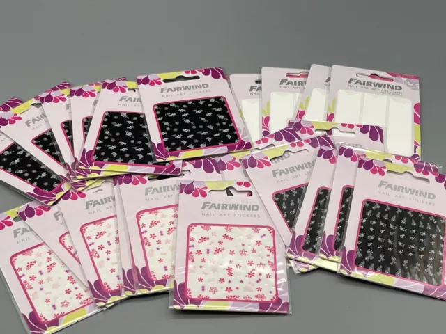 24 Bögen Nagel Sticker Nail Art Spar Set mega Pack (3 Motive + 1 Schablonen)