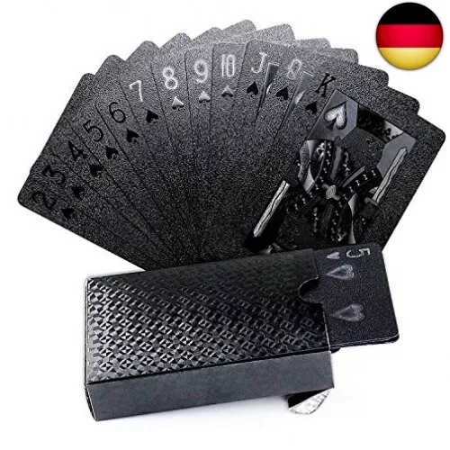 Joyoldelf Poker Karten - Schwarze Goldfolie PVC Wasserfeste Spielkarten Profi